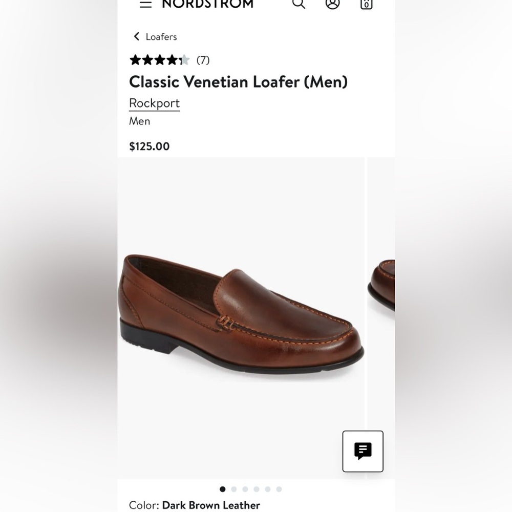 Rockport Men's Classic Brown Venetian Leather Slip-On Loafers 8 1/2W M76441 NWT